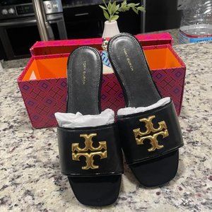 Tory Burch "Eleanor Slide" Perfect Black 8.5/US